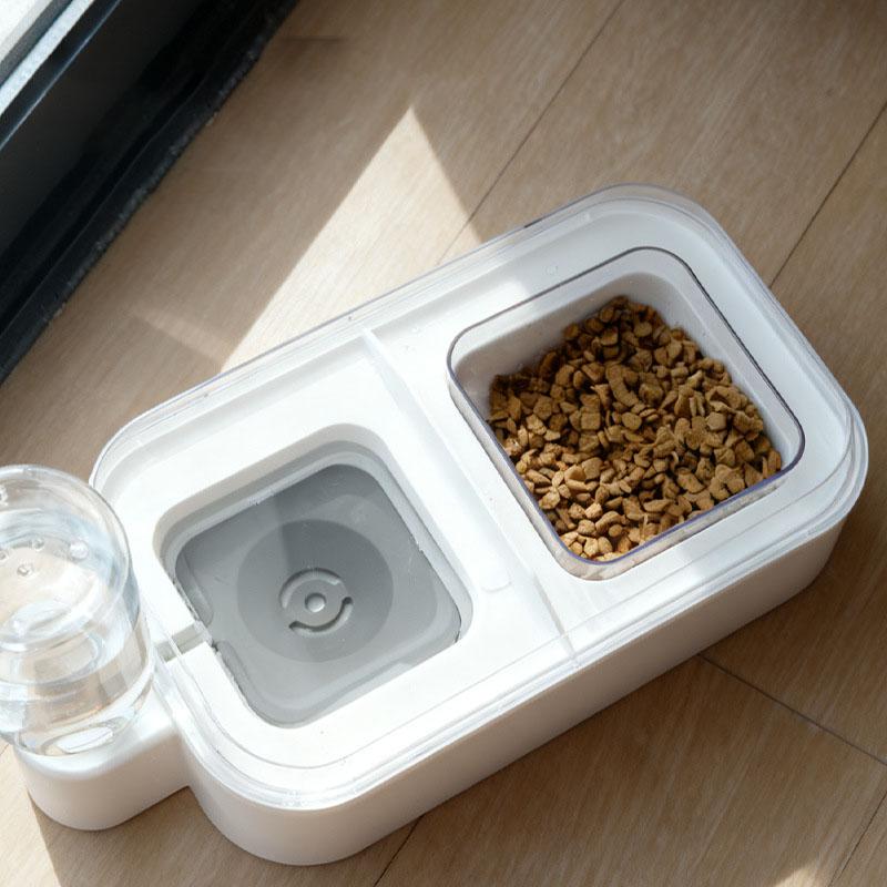 Dual Pet Food Water Bowl Integrated Feeder Waterer Anti Spill Neck Protection Elevated Feeding Dish For Cats Small Medium Dogs