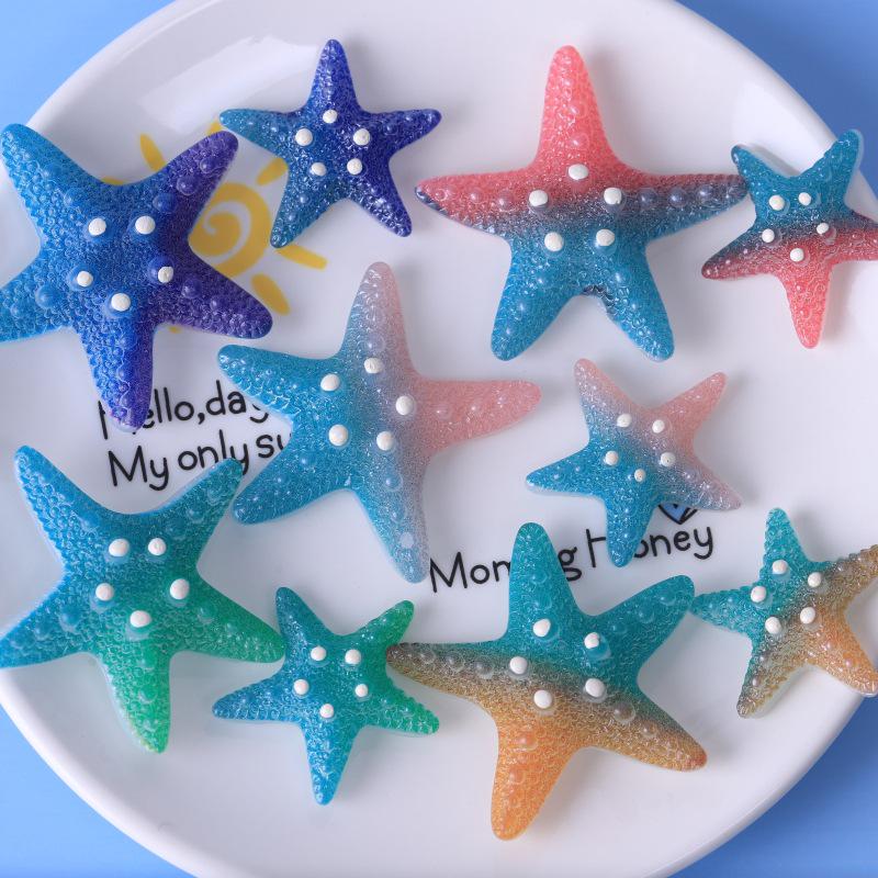 

Colorful Ocean-Style Gradient Starfish Resin Keychain & Earring Pendant Small