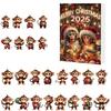 Christmas Tree Decorations with Santa Hats Cute Monkey Countdown Calendar Multi-Purpose Hanging Monkey Ornaments for Home Decor