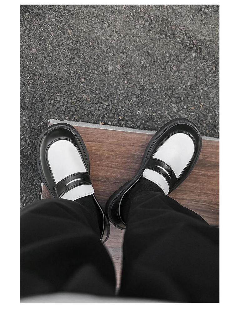 Men's Retro Leather Derby Shoes - Autumn Casual, British Style, Height Increasing, Wear-Resistant, Thick Sole Fashion.