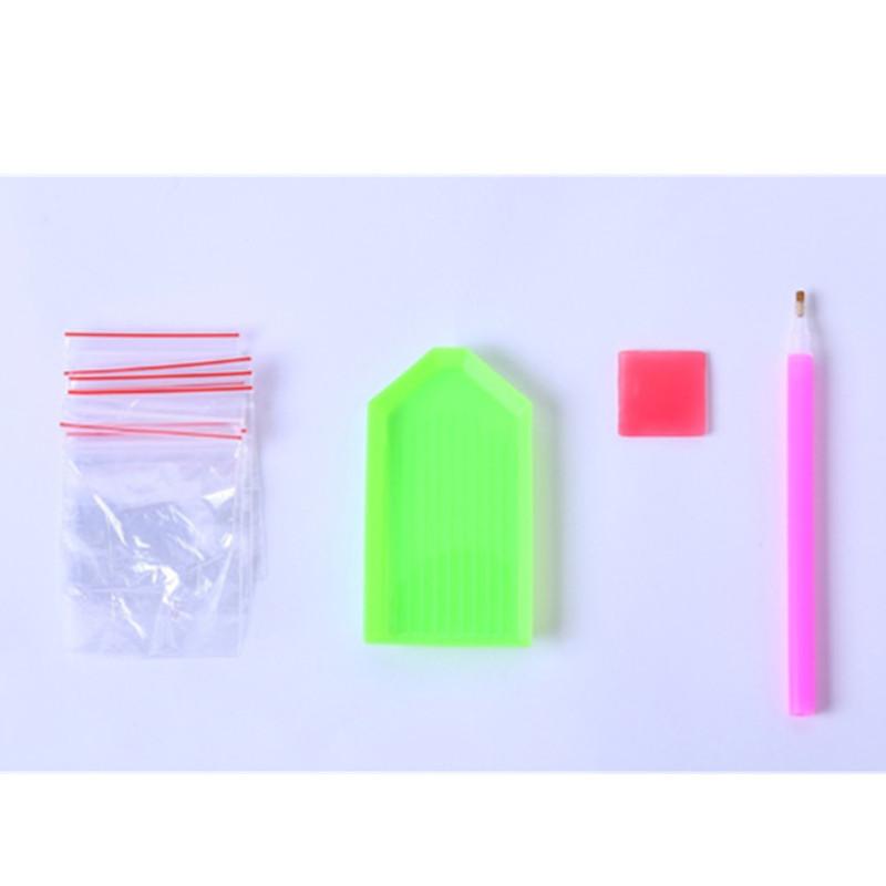 6pcs 5d Diy Double Sided Diamond Painting Kit Christmas Key Chains Pendant Bag Accessories Birthday