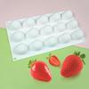 15 Cavity Strawberry Silicone Molds for Baking Mousse 3D Fruit Chocolate Cake Decoration Mold Kitchen Accessories