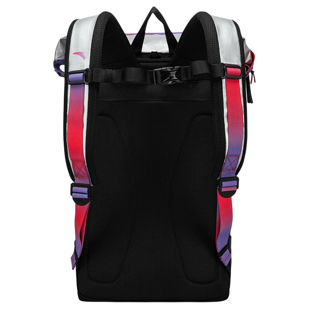 Anta Kyrie Series "Yao Yue" Basketball Fashion Trend Versatile PU Rainbow Backpack Unisex Backpack Black Silver 192531166D-2