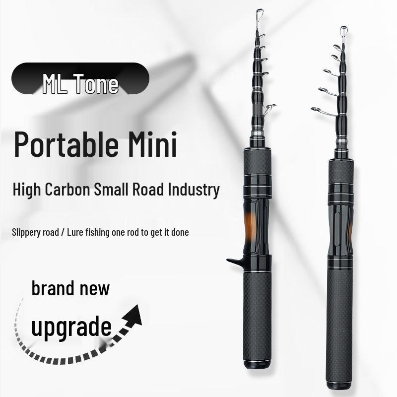 Compact Telescopic Fishing Rod - Short Section, Retractable High Carbon Sea Lure Rod 1.5m