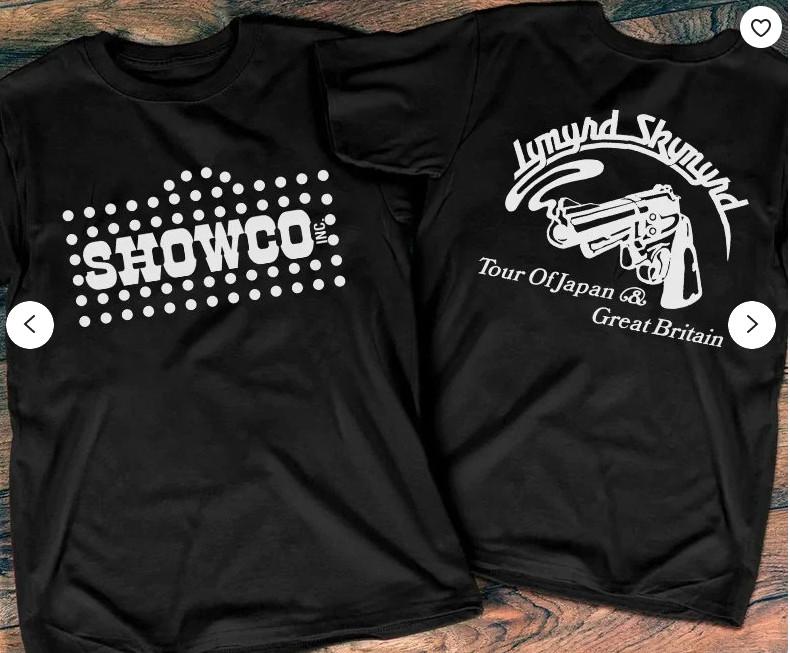 26 Винтажная футболка унисекс Showco Tour of Japan & Great Britain Rock GBR 1976 года Lynyrd Skynyrd L
