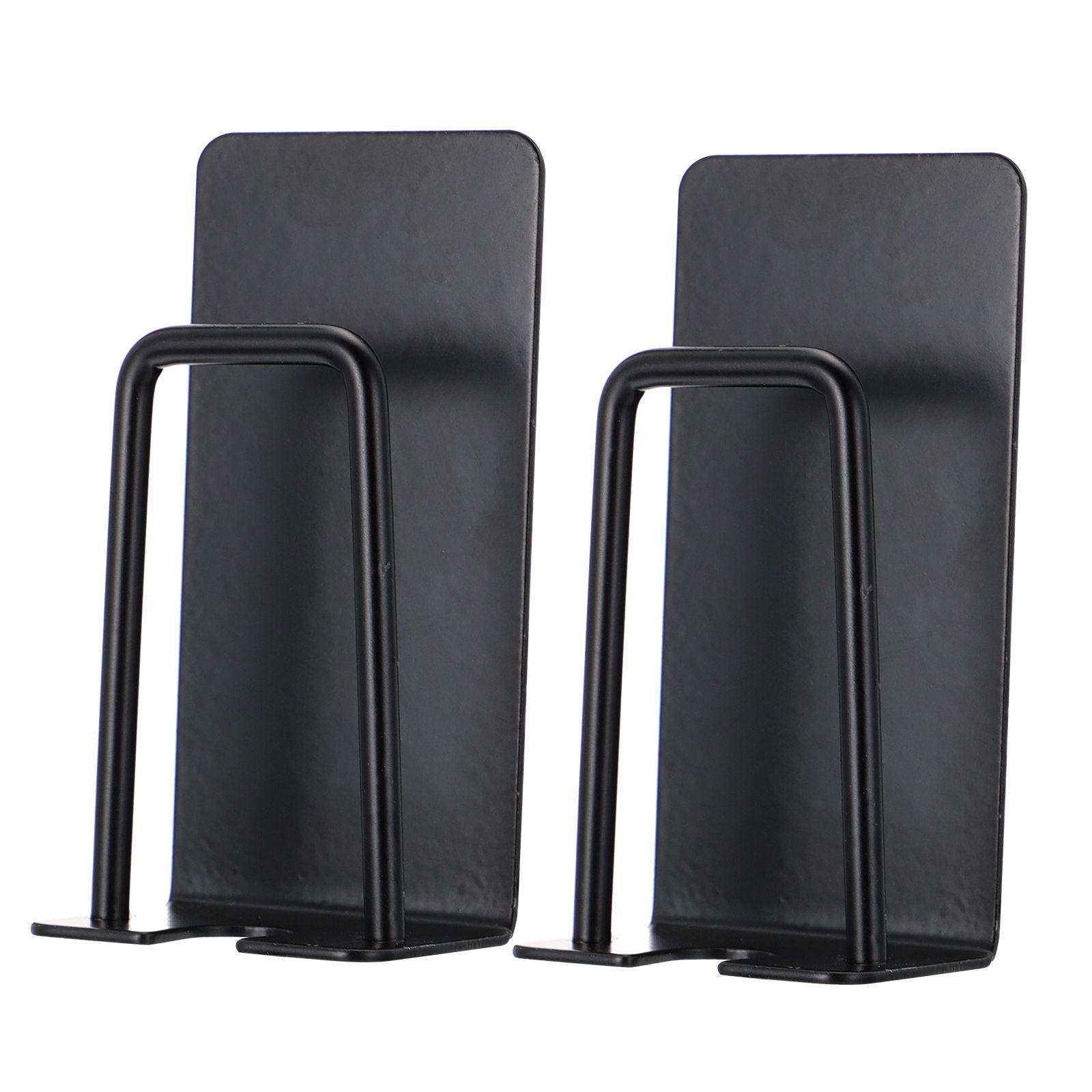 

2 шт. Держатель для зубных щеток Самоклеящийся Настенный Стакан Подставка 304 Нержавеющая сталь Хранение в ванной Черный Гладкий Закругленный край Без следов