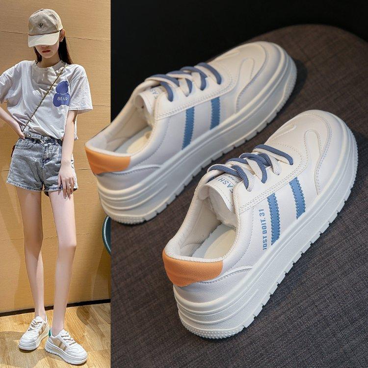 

Little white shoes women s 2025 spring new lace-up breathable lightweight board shoes women s flat-bottomed running basic casual shoes 40