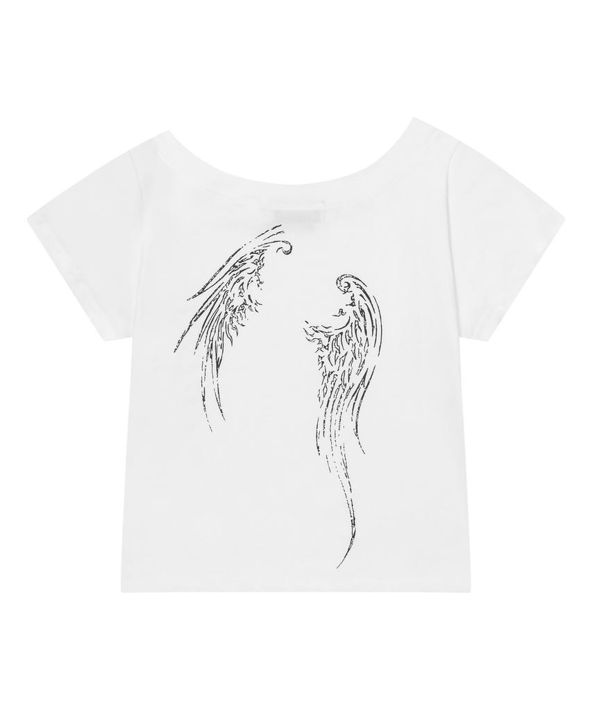 Mucent Ether Angel Wings One-Shoulder Short Sleeve Tee (2 Colors)