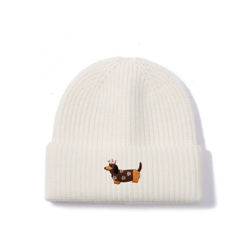 Solid color knitted hat for winter windproof and warm women's woolen hat, versatile dome hat