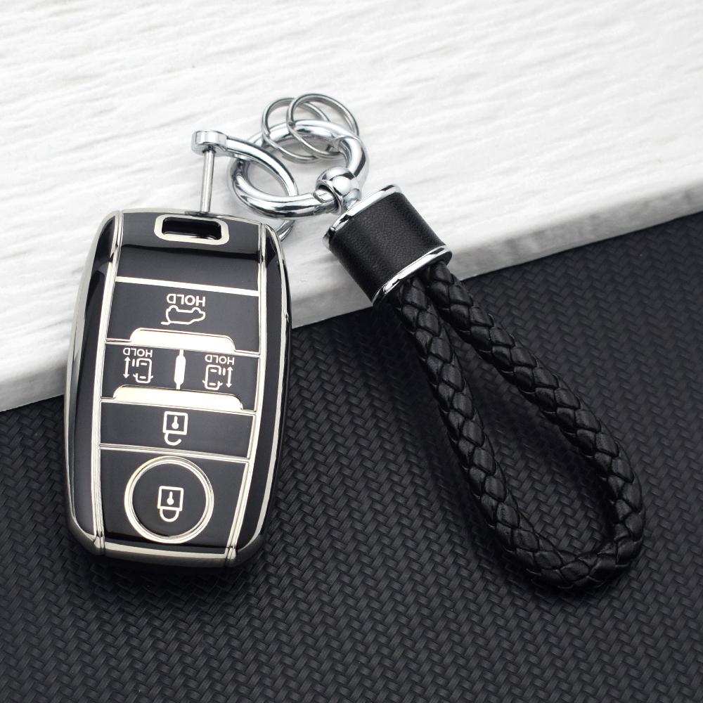 Anti-Scratch Car Key Fob Cover for Kia Sorento Sedona Sportage Grand Carnival K5 KX3 K4 Protective 5 Buttons TPU Key Case Bag
