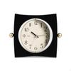 Vintage Table Clock, Decorative Desk Living Room Mantel Decor Dark Coffee Rotating