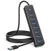 GiGimundo USB USB Expansion Up To Compatible with Surface and Nintendo with Additional Power Supply Ports for Working from Black 3.0 Hub, 7-Port Hub,