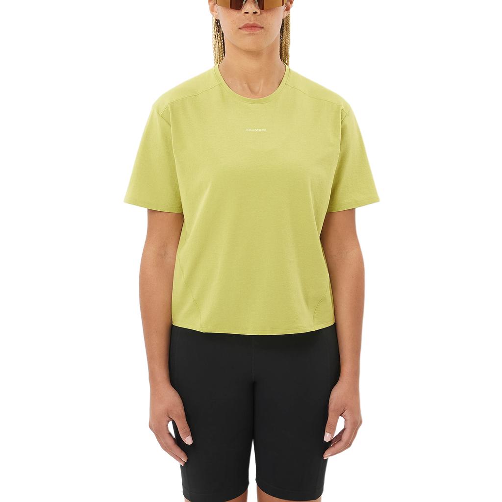 SALOMON Trackline Ionic Antibacterial Short Sleeve Loose Fit Solid Soft Durable T-Shirt Women Tops C27490