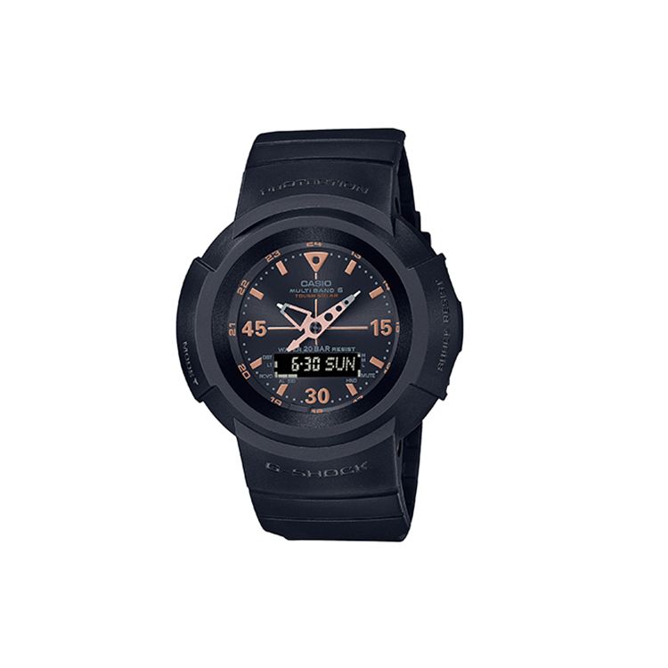 Casio G-Shock Classic Series 200M Waterproof Quartz Movement Resin Strap Men watches Black AWG-M520G-1A9