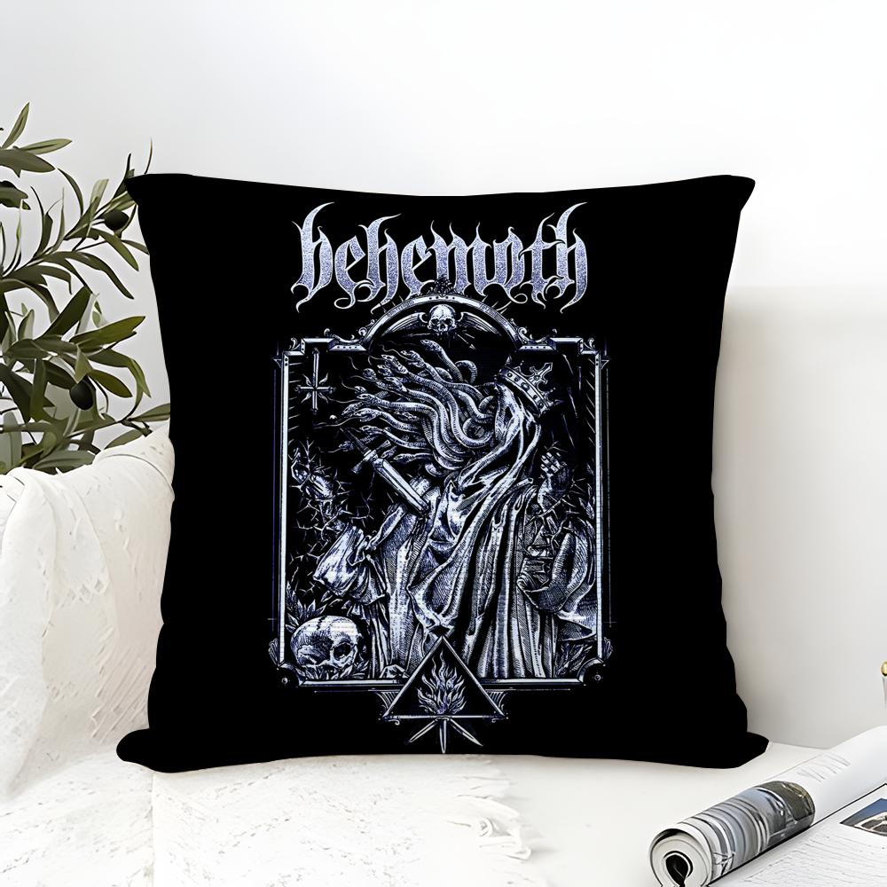 Black Metal Band Behemoth Pillow Case Cotton Linen Fabric Square Zipper Pillowcase Home Decorative Living Room