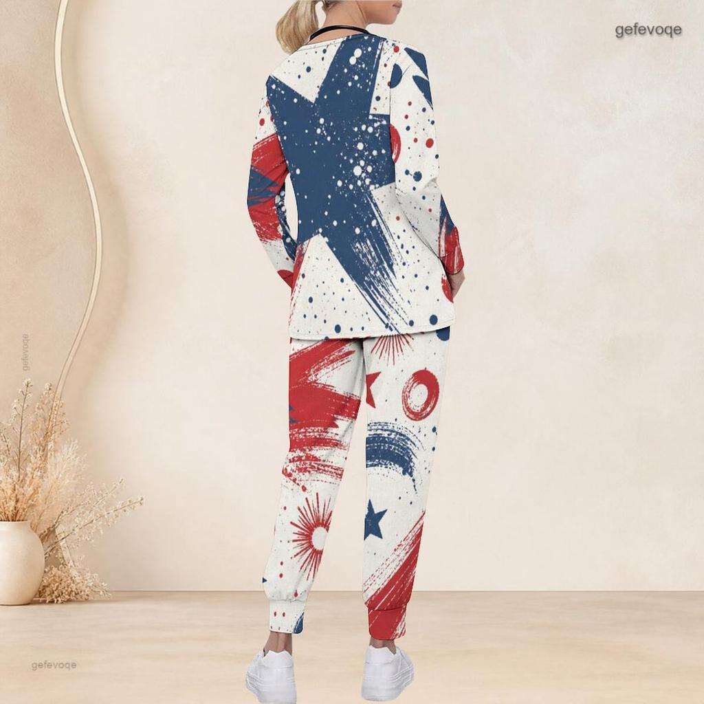 Women Plus Size V Neck Long Sleeve Scrub Set Colorful Rainbow Gradient Heart Print Nurse Uniform Set