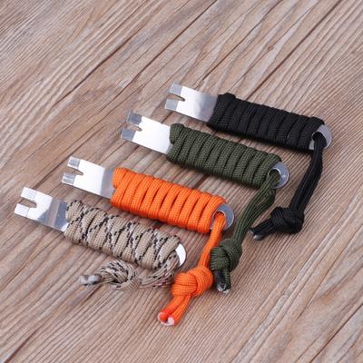 Mini-EDC-Werkzeug, Kurbel, Brechstange, Taschenhebel, Paracord, Schaber, Öffner, Winder, Heftklammer