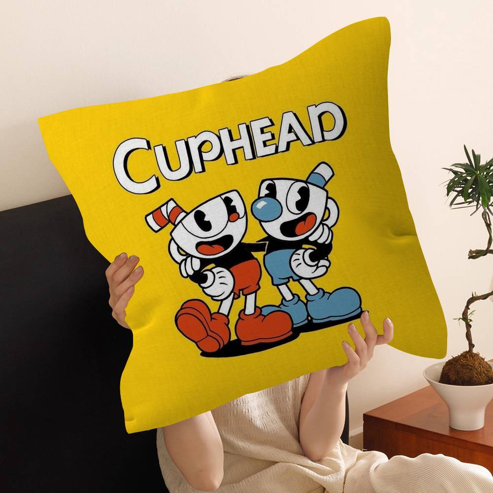 Cartoon Game C-Cuphead Cushion Cover Inches Farmhouse Decor Home Throw Pillow Covers for Couch Decorations