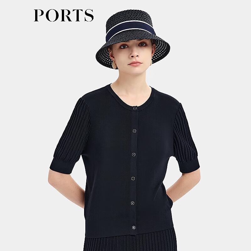 

Женский топ из шелкового трикотажа с коротким рукавом от PORTS S