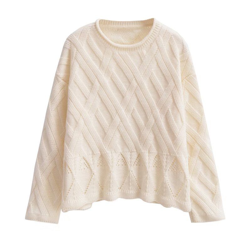 Fashion Style 2023 Fall and Winter New Arrival Women's Clothing Slimming Versatile Long Sleeves Idle Style Design Twisted Short Sweater