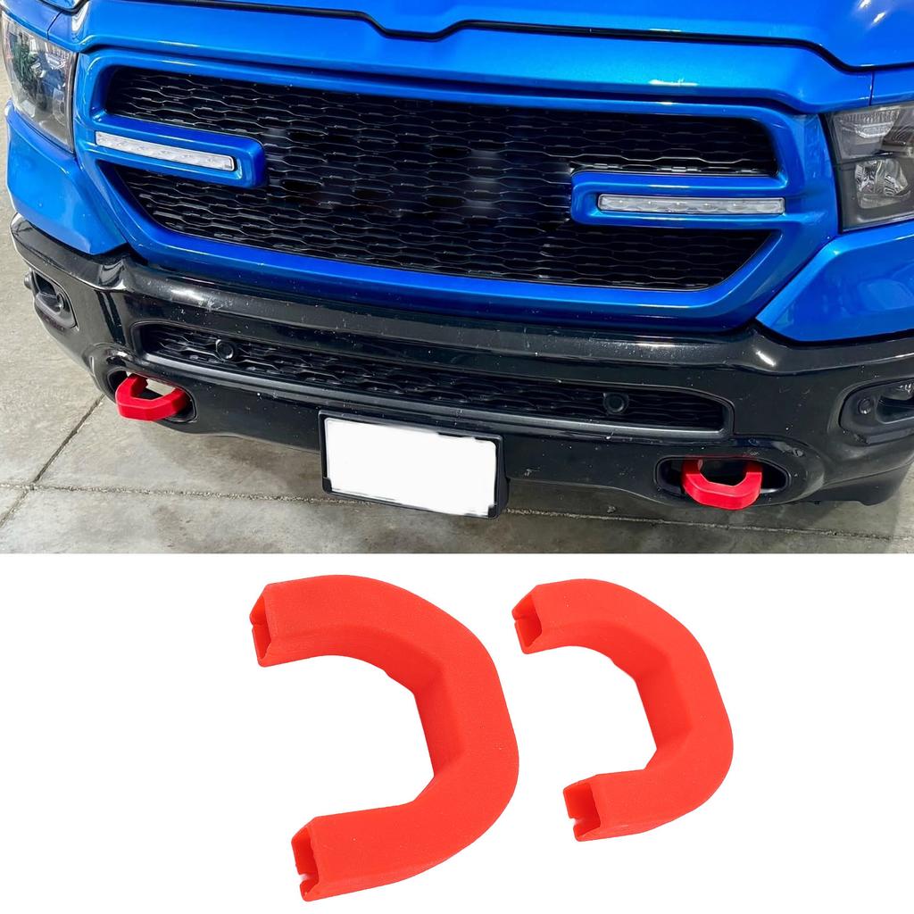 2PCS Tow Hooks Covers Car Front Bumper Silicone Sleeve Protector Exterior Decoration Replacement For 1500 2019 to 2025
