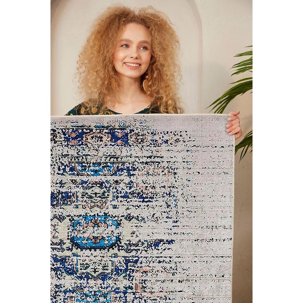 Dekoracyjna antypoślizgowa podstawa Klasyczny wzorzysty dywan do salonu Specjalna konstrukcja, cienki, zmywalny dywan