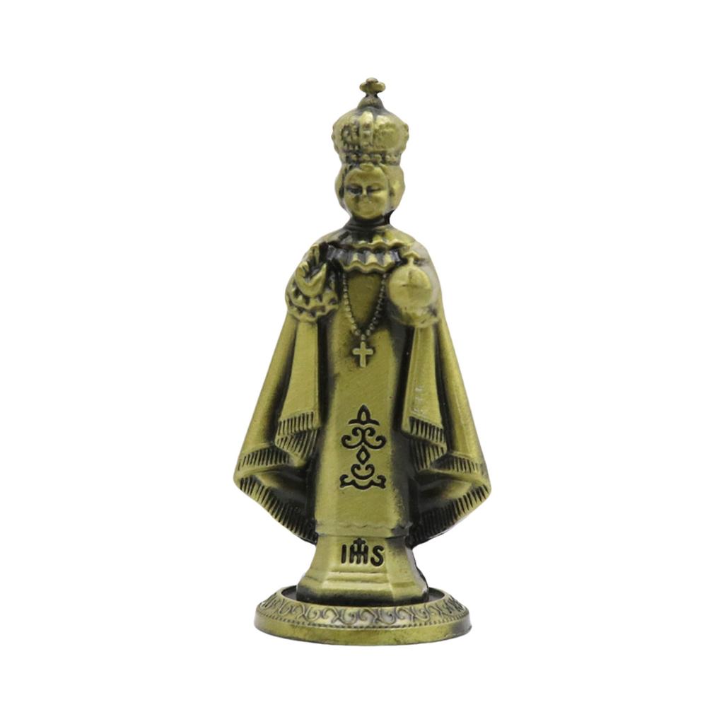 Antique Styles Metal Maria Standing Minaiture Statue Christian Ornament Religious Figurine Sculpture Tabletop Decoration