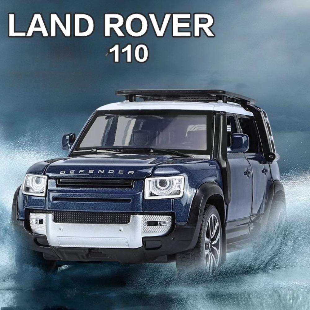 1/32 Scale LAND Rover Defender 110 Toy Car Model Alloy Diecast SUV Sound Light Pull Back Model Car Toy for Boy Gifts Collection