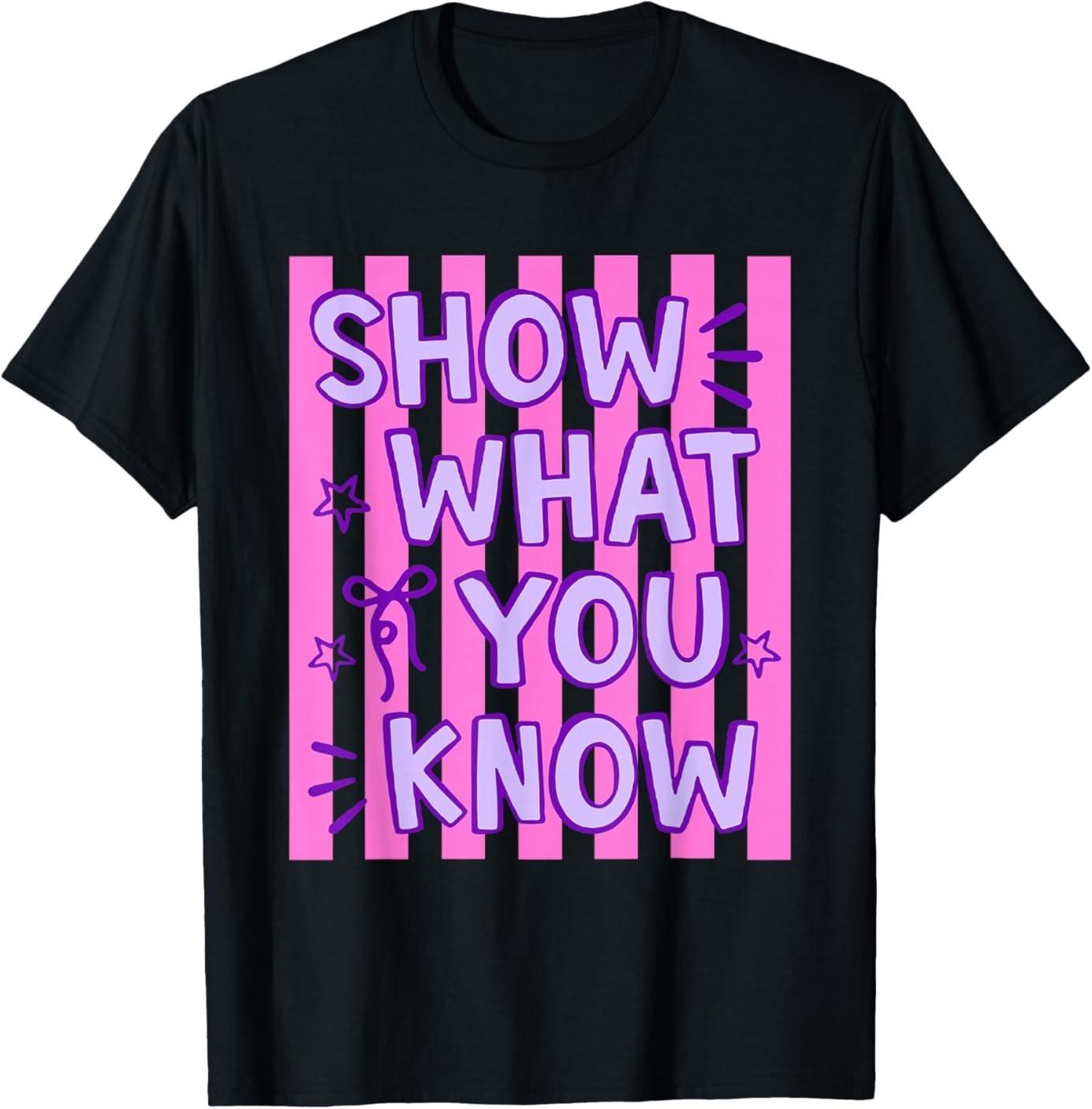 Coquette Striped Show What You Know Testing Teacher Test Day T-Shirt M