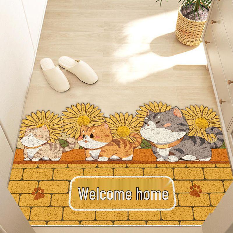 Kreskówkowy antypoślizgowy jedwabny wycieraczka powitalna: Cięta, Duża Mata do Usuwania Kurzu przy Wejściu