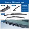 Compatible Frameless Wiper Blades for 2008, 2013, 2015, 2016, and 2019 Nissan Teana Windshields