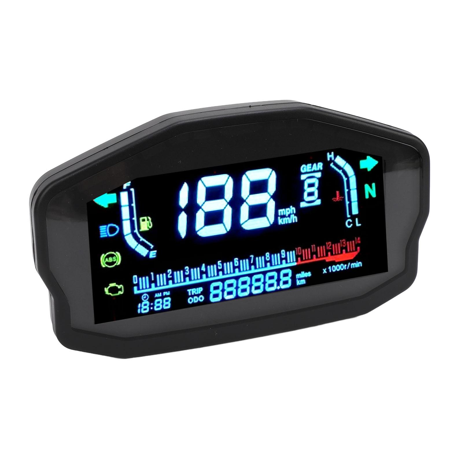 

Motorcycle Digital Dash Panel DC8 to 12V Speedometer Odometer Tachometer RPM Gauge Replacement for Suzuki 1 2 4