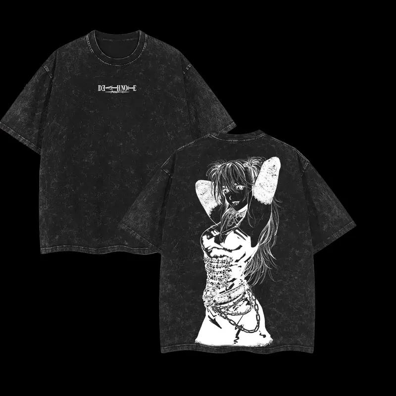 Hot Anime DEATH NOTE MisaMisa Graphic Tee Men Women Short Sleeve Clothing Washed Cotton Tshirt Casual T-shirt Vintage T Shirt
