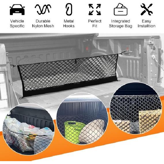 Pickup Truck Bed Envelope Style Cargo Net For Silverado/GMC Sierra 1500/Tundra
