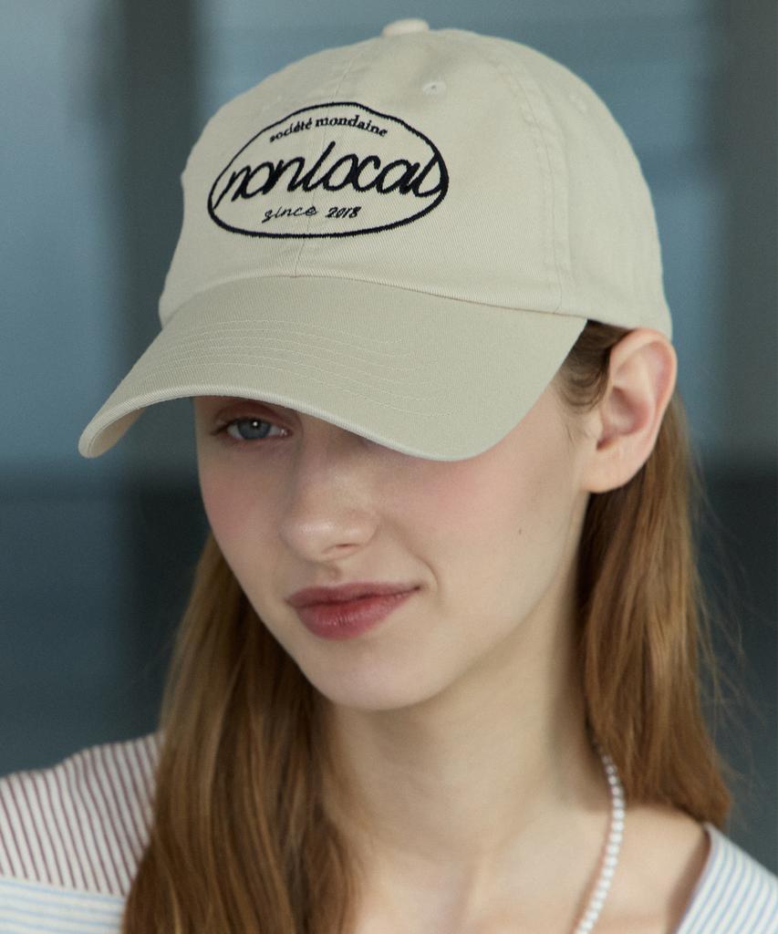 NONLOCAL Logo Embroidery Ball Cap - Beige