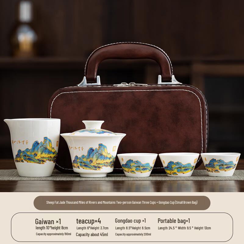Yuzhuxun Kung Fu Tea Set - Yangzhi Jade Landscape