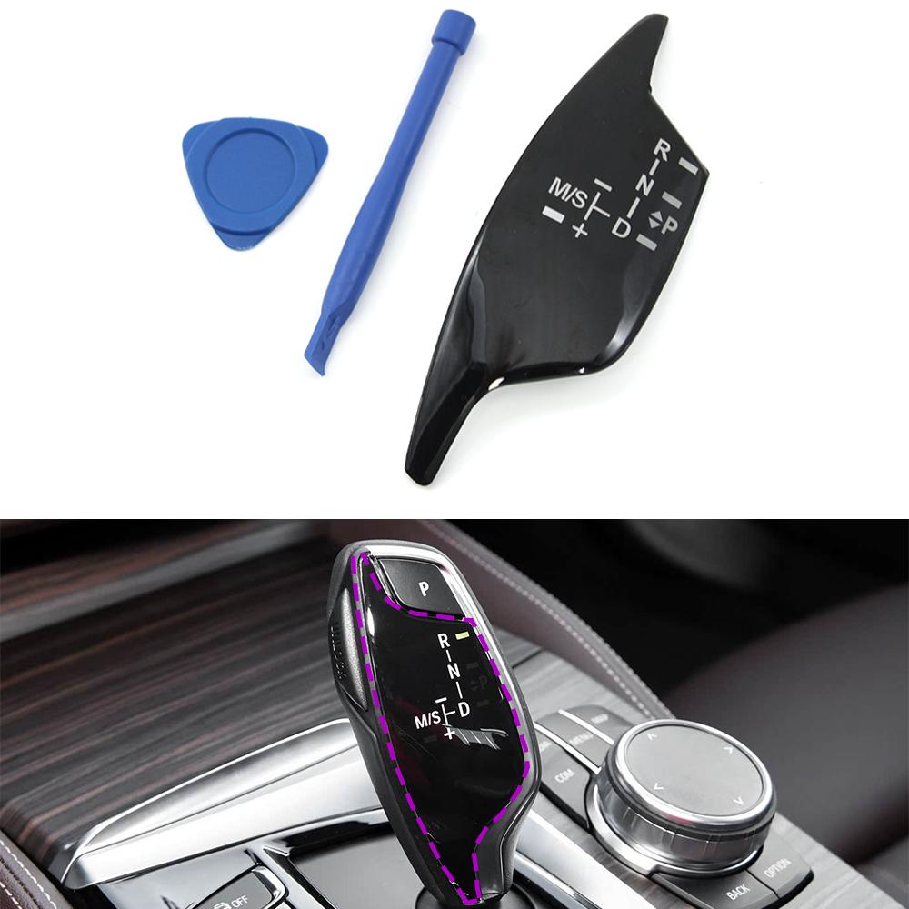 

LHD G30 G31 G32 G11 G12 G01 G02 Car Gear Shift Knob Panel Gear Button Trim Cover M Sport Sticker For BMW 5 6GT 7 X3 X4 2016- Black 1 PCS