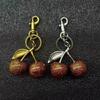 Cherry Bag Pendant Everyday Use Keyring for Ladies Fruit Shape Key Ring Jewelry Decoration for Phones and Wallets