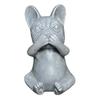 Bulldog Figurine No See No Speak Bulldog Ornament Handmade Resin Hear No Evil Dog Statue
