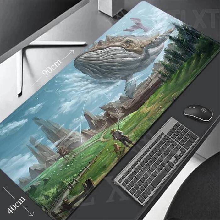 Gamer Mousepad Whale Anime Mouse Pad Large Mouse Mat Natural Rubber Desk Rug Office PC Desk Mats Design Mousepads 40x90cm