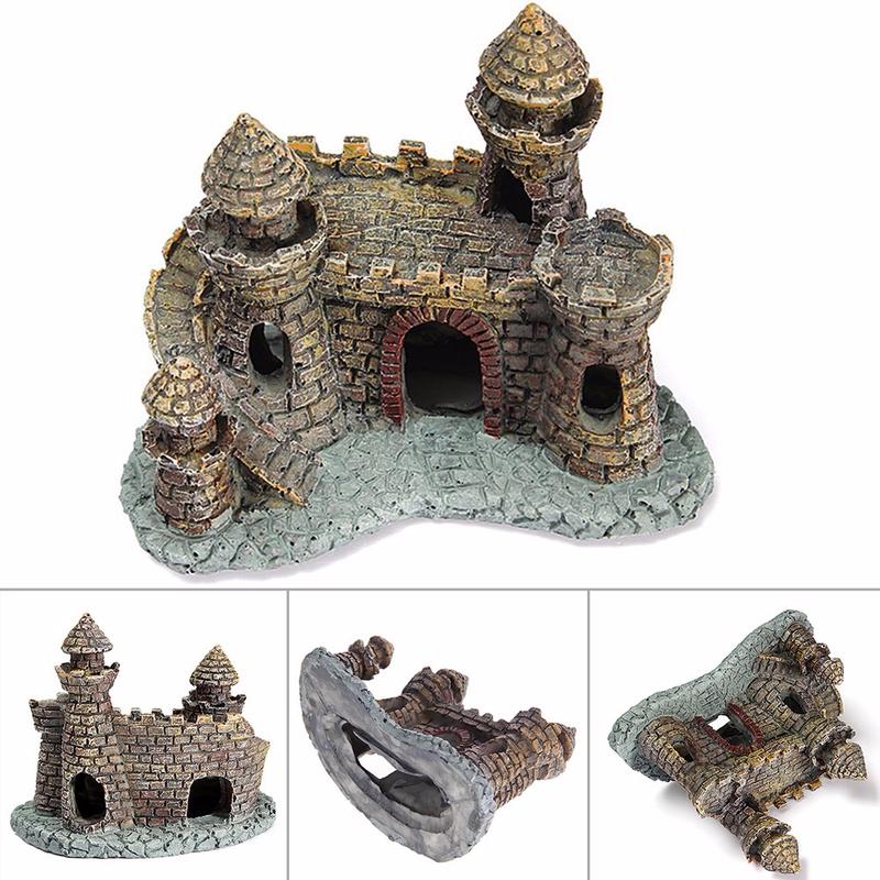 Resin Cartoon Castle Aquariums Decorations Castle Tower Ornaments Fish Tank Aquarium Accessories