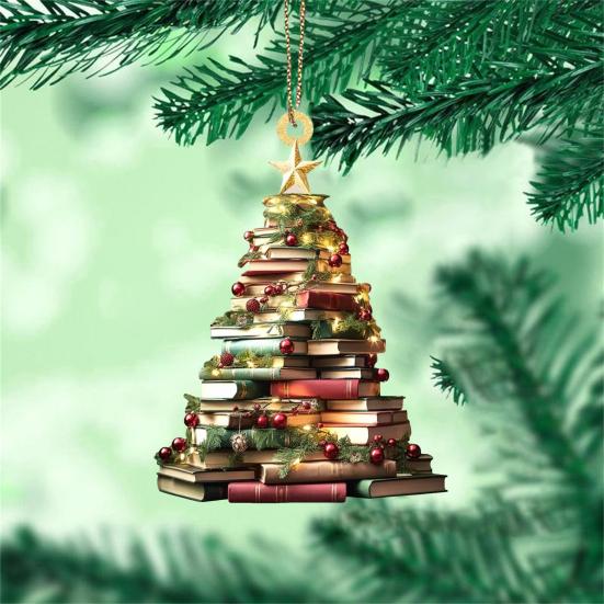 Yousheng Рождественская елка подвесное украшение акриловая форма дерева книжная полка — фото 10