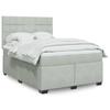 VidaXL Slat Bed Base and Mattress Light Grey 160x200cm Velvet, Bed, Platform Bed, Panel Bed, Furniture of 3293254