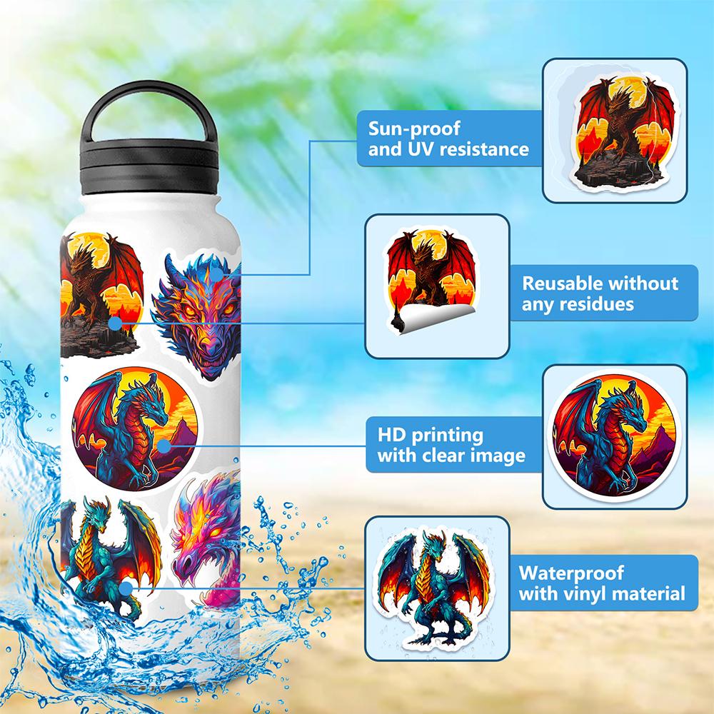 10 30 50Pcs Wings Of Fire Dragon Animal Cartoon Anime Stickers Skateboard Laptop Motorcycle Phone Car Luggage Waterproof Sticker