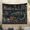 The Wizard's Bookshelf Tapestry, Vintage Fantasy