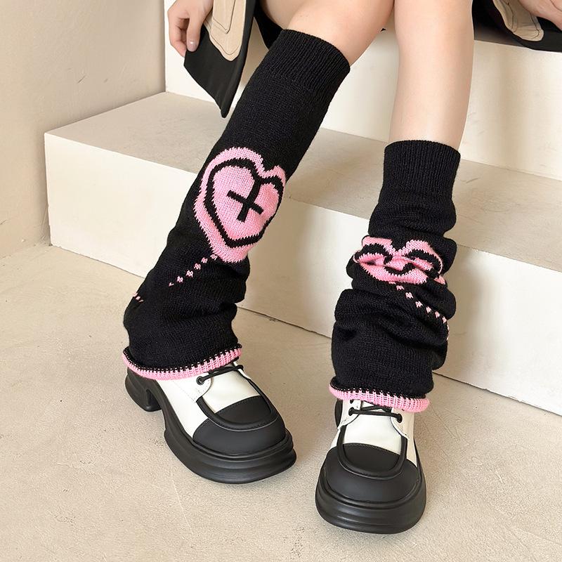 

Pink Heart Y2K Style Knitted Leg Warmers and Sleeves One size 50cm