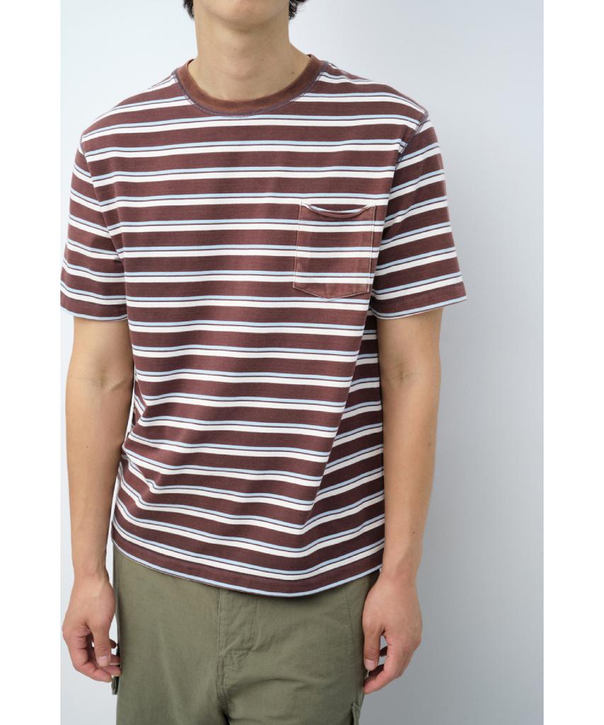 Haechinglum Bleached Stripe Tee Brown
