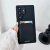 Luxury Solid Color Card Bag Wallet Holder Phone Case for Samsung Galaxy S25 S24 23 22 Ultra Plus FE A56 A72 Shockproof Cover