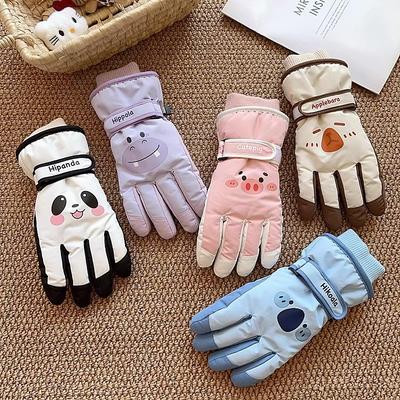 Ski Gloves Female Cute Warm Velvet Thickened Windproof and Cold Couple Warm Gloves