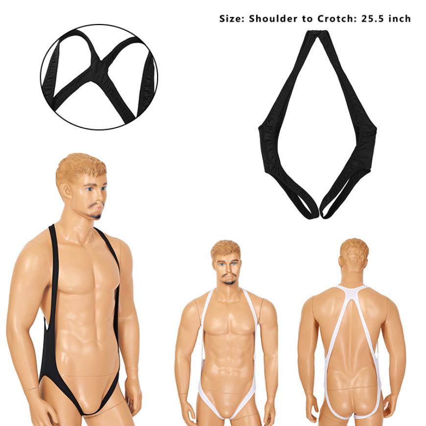 Mens Sleeveless Body Chest Harness Halter Neck Mankini Jockstrap Lingerie Underwear Leotard Bodysuit